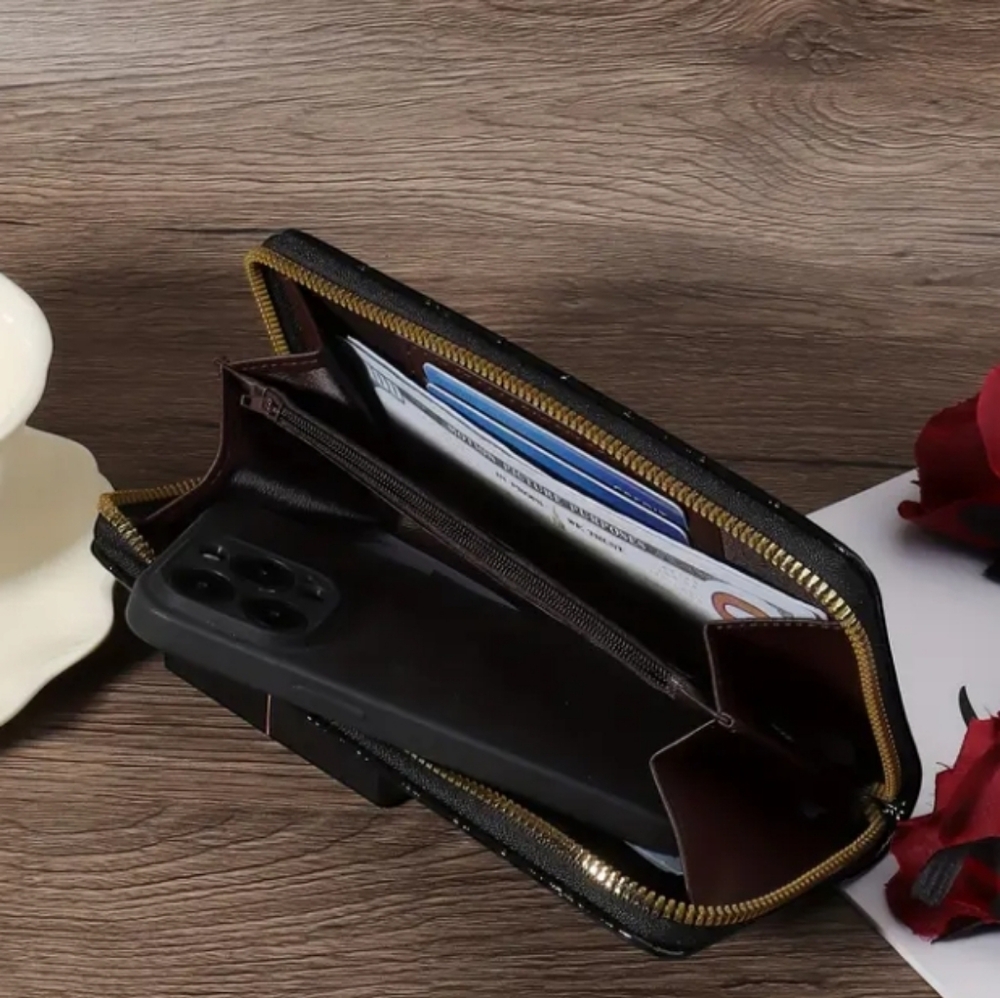 Black Leather Wallet NWOT with inspirational writing - Picture 4 of 4